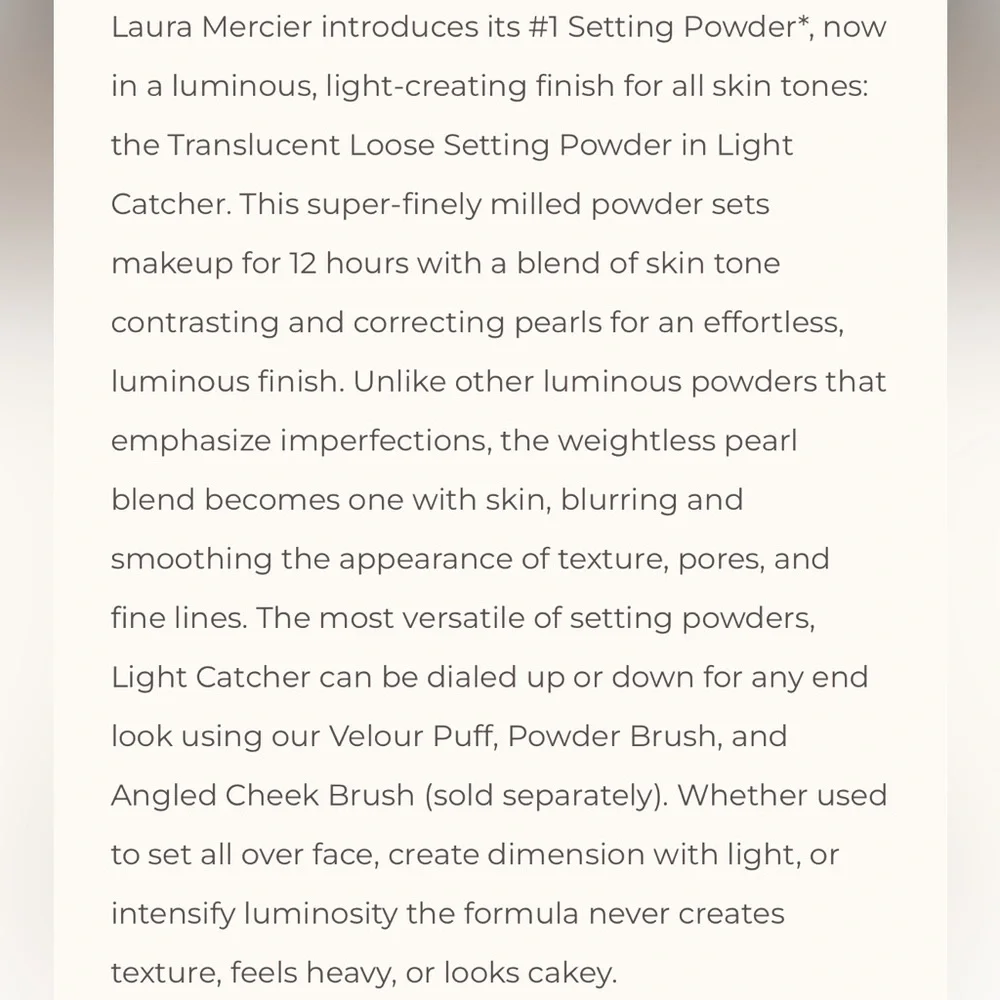 Laura Mercier Translucent Loose Setting Powder Light Catcher
